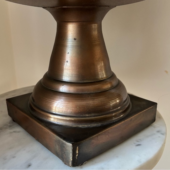 Copper/Bronze Footed Pedestal Base Bowl Urn Large Centerpiece 13.25” W 9.25” T - Picture 3 of 16